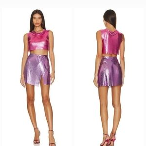 8 Other Reasons Colorblock Chainmail Set Pink Purple XS-S?